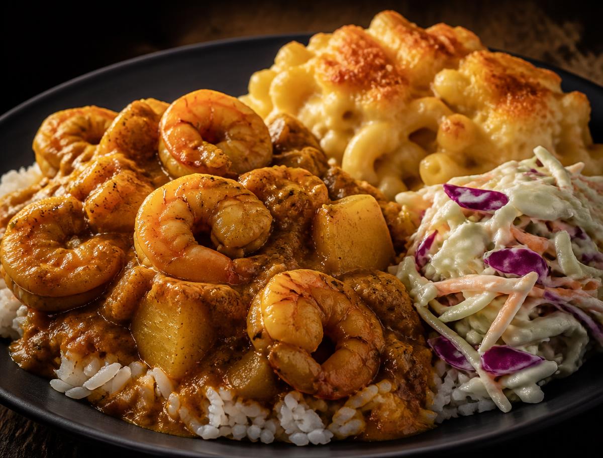 Curry Shrimp prepared by Island Girl Bahamian Cuisine